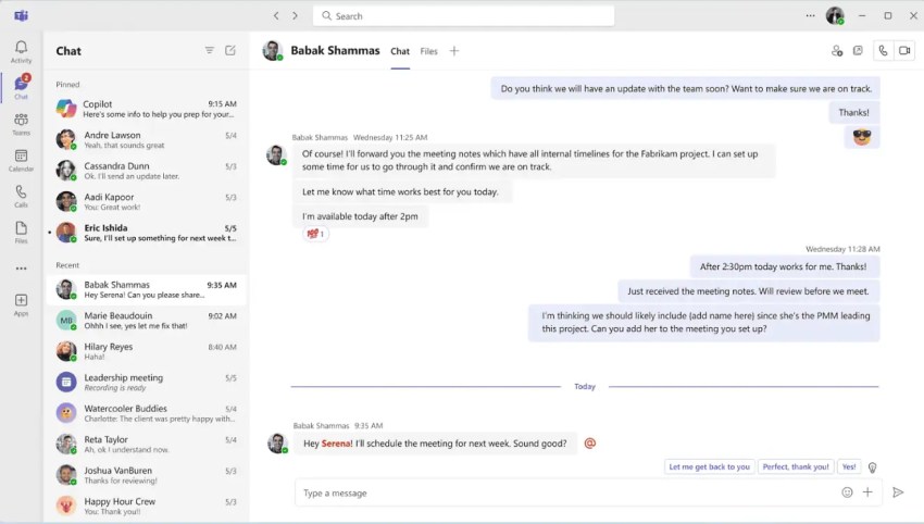 Microsoft Teams chat