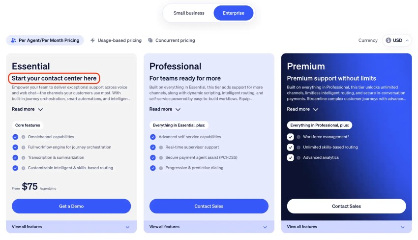 Nextiva pricing snapshot