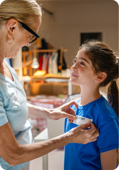 Elderly woman and a girl
