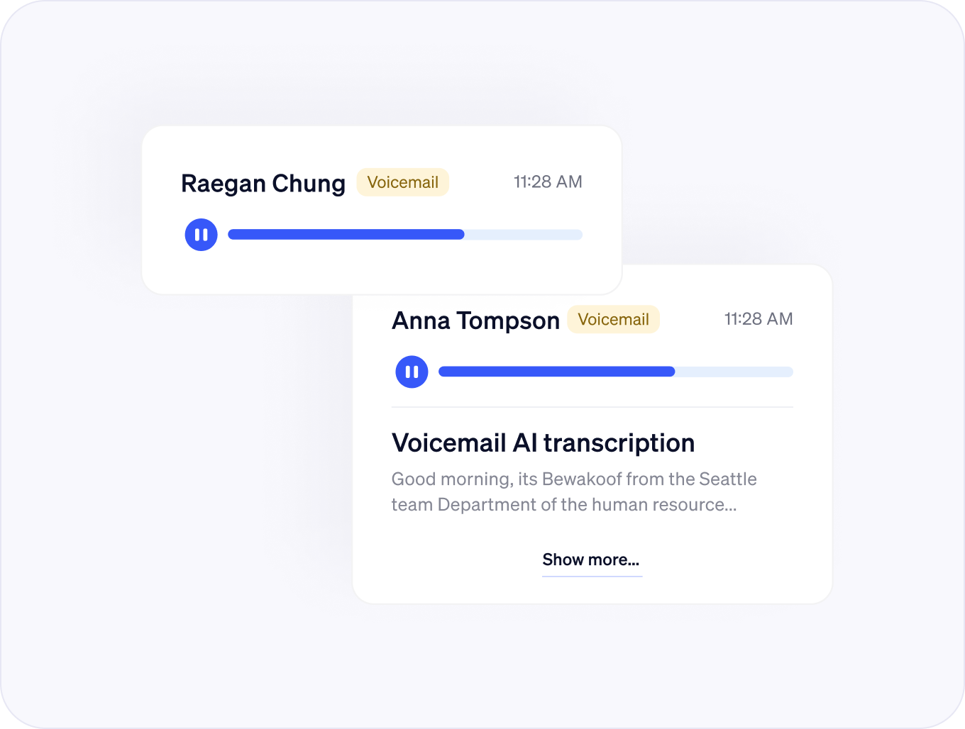 Voicemail AI transcription