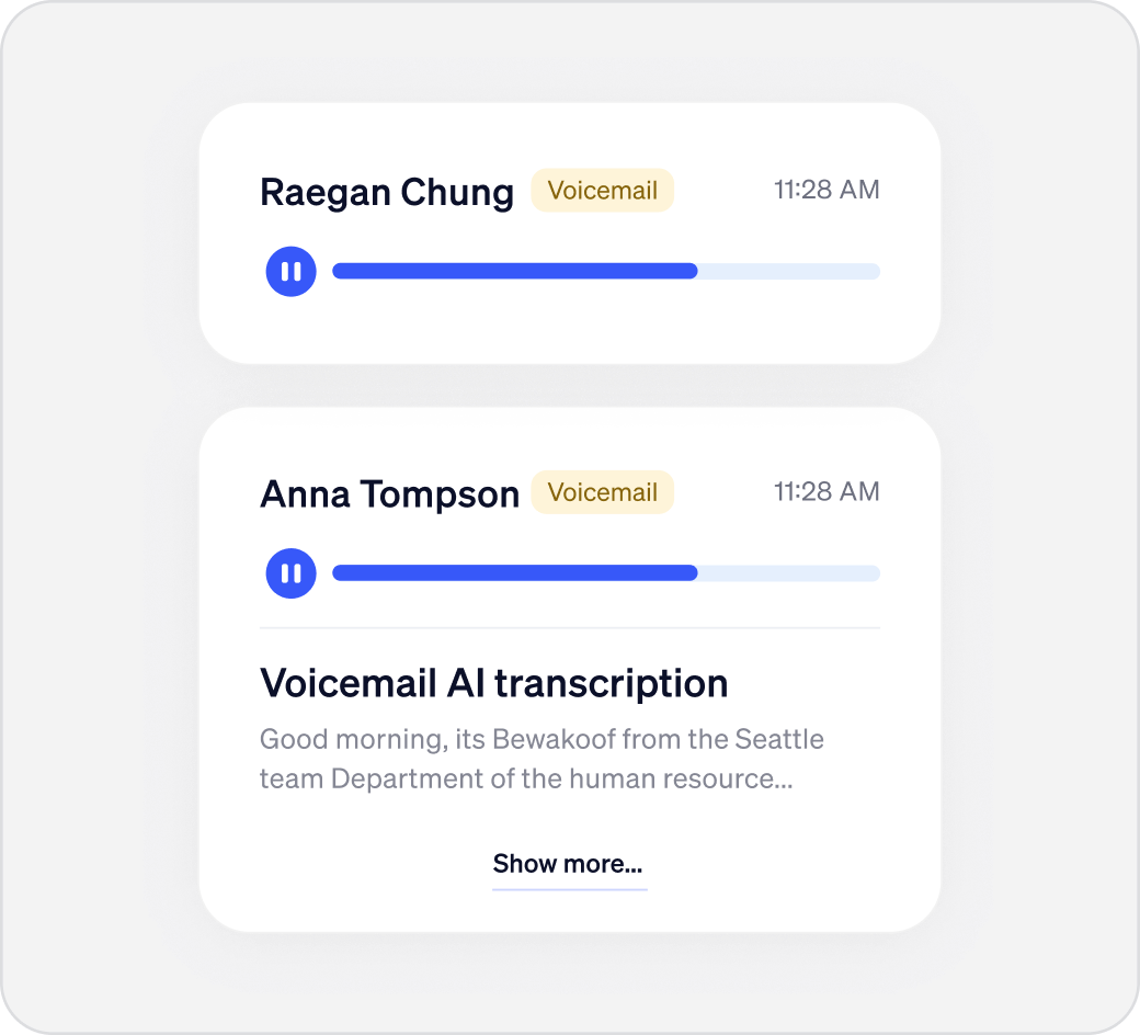 Voicemail AI transcription