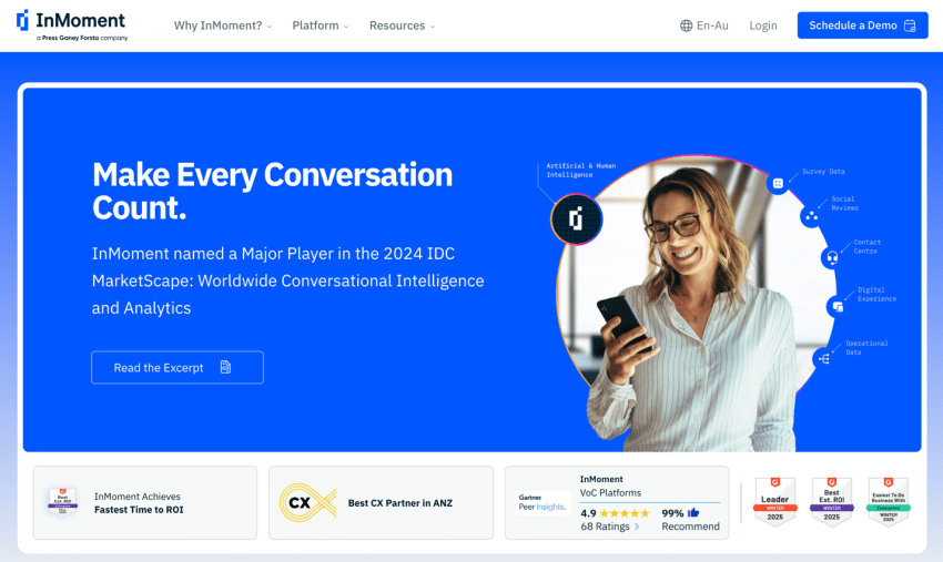 Screenshot of InMoment