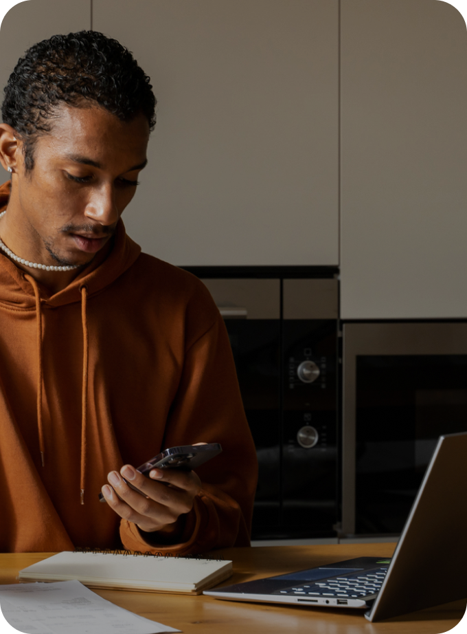 Man looking at his phone