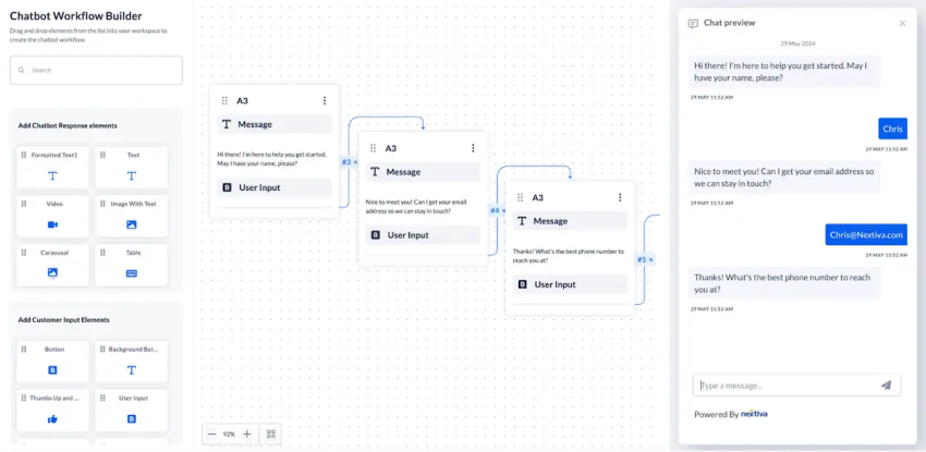 nextiva-chatbot-workflow-builder