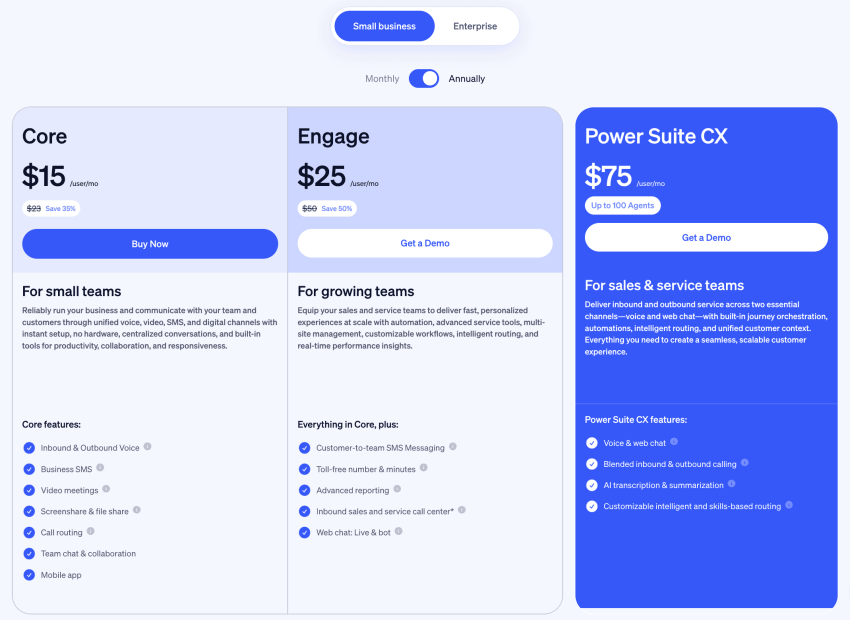 Nextiva pricing plans 2025