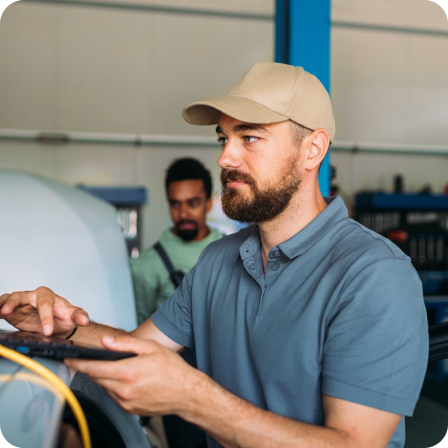 Man working on laptop