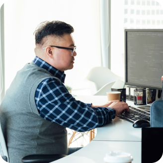 Man working on computer