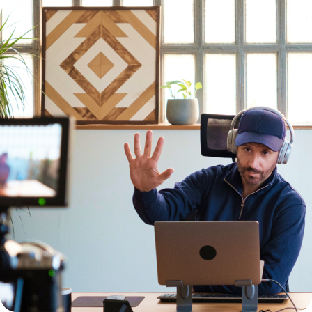 Man working on laptop