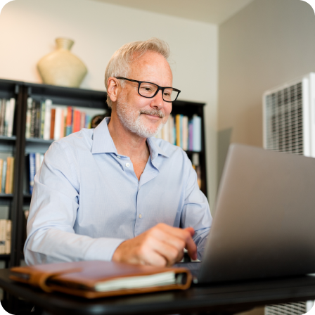 Man working on laptop